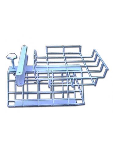 Cestello portaoggetti in acciaio per barella regolabile in altezza (cod. DN27782)- cm 33x30x5h