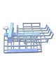 Cestello portaoggetti in acciaio per barella regolabile in altezza (cod. DN27782)- cm 33x30x5h