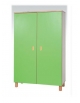 Armadio 2 ante medio in legno di betulla con tramezzo 3+3 ripiani - CM100X40X150H