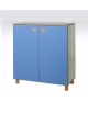 Armadio basso in legno di betulla - N° 2 ante colorate e N° 2 ripiani - cm 100x40x110h