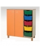 ARMADIO BASSO IN LEGNO DI BETULLA 2 ANTE 5 VASCHETTE - CM 100X40X110H