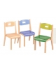 SEGGIOLINA COLORATA IN LEGNO IMPILABILE PER SCUOLA MATERNA - CM 32x28x31/60h - CONFORME AI CAM