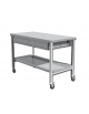 Tavolo inox per sala operatoria utilizzabile da ambo i lati, con due cassetti (47 x 30 x 12) su ogni lato - cm 120x70x95h
