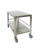Tavolo carrellato per sala operatoria o porta strumenti - 2 ripiani, in acciaio inox AISI 304 - cm 120x65x95h