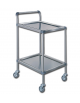 Carrello medicazione Plus in acciaio inox, 2 ripiani con vassoi removibili - cm 61x43x78h