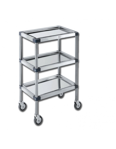 Carrello medicazione in acciaio inox, TER Plus, con vassoi removibili - cm 49x30x78h
