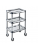 Carrello medicazione in acciaio inox a 3 piani con vassoi removibili - cm 49x30x78h