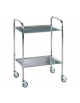 Carrello medicazione 2 ripiani in acciaio INOX montato su rotelle Ø 80 mm. - cm 60x40x80h