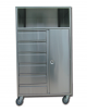 Carrello ospedaliero anestesia inox satinato, 6 cassetti, 1 ripiano aperto - cm 60x40x110h