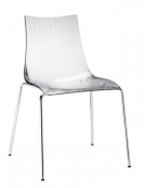 Sedia in acciaio e scocca in policarbonato trasparente - cm 54x52x81h