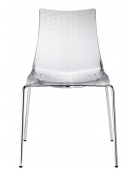 Sedia in acciaio e scocca in policarbonato trasparente - cm 54x52x81h