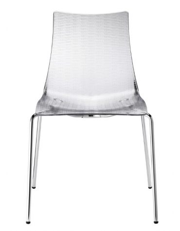 Sedia in acciaio e scocca in policarbonato trasparente - cm 54x52x81h