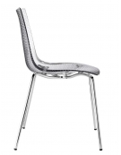 Sedia in acciaio e scocca in policarbonato trasparente - cm 54x52x81h