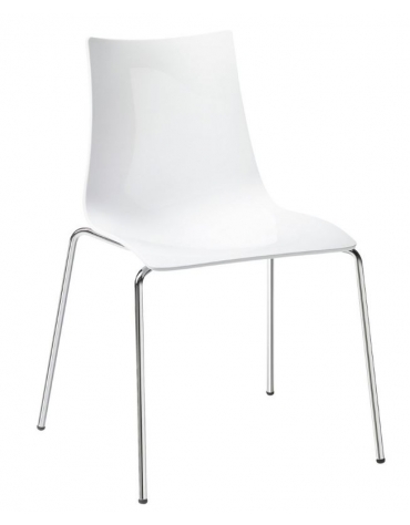 Sedia in acciaio e policarbonato colore bianco - cm 54x52x81h