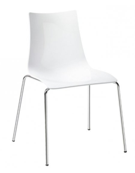 Sedia in acciaio e policarbonato colore bianco - cm 54x52x81h