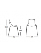 Sedia in acciaio e policarbonato colore bianco - cm 54x52x81h