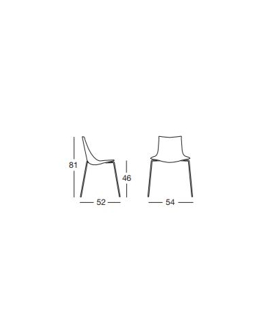 Sedia in acciaio e policarbonato colore bianco - cm 54x52x81h