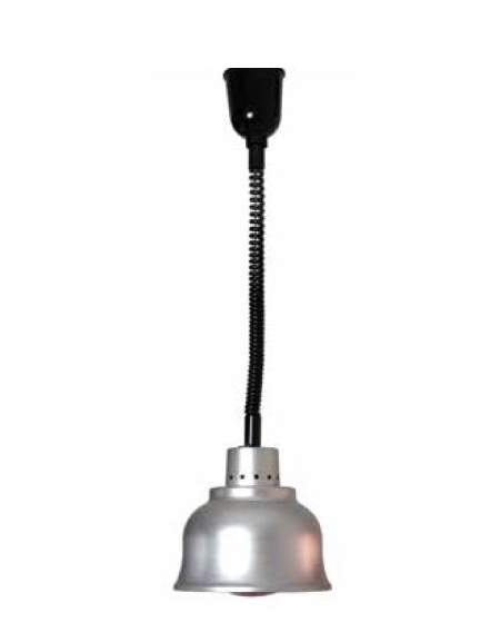 Lampada infrarossi riscaldante a sospensione - Altezza regolabile - Colore alluminio - ingombro cm Ø22,5