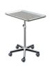Carrello servitore con vassoio INOX cm 68x44 - carello a 5 razze - Altezza regolabile: cm 70/110