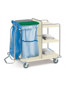 Carrello biancheria ospedaliero in acciaio verniciato -  4 ruote - 4 paraspigoli - cm 135x65x102h