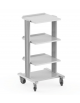 Carrello ospedaliero con struttura in alluminio - n° 4 ripiani cm 40x36 - 4 rotelle - Dimensioni esterne cm 50x45x88h