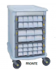 Carrello farmacia double face - 62 cassetti monodose su entrambi i lati - cm 92x59x81h