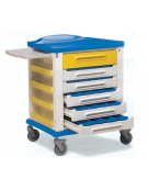 Carrello portamedicinali - piccolo - con 20 divisori a 3 scomparti - cm 82x64x100h