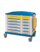 Carrello portamedicinali a 6 cassetti grandi + 6 cassetti piccoli con 30 divisori a 3 scomparti - cm 115x64x100h