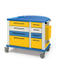 Carrello portamedicinali in acciaio verniciato e finiture esterne in plastica - 8 cassetti - 4 ruote in gomma - cm 115x64x100h