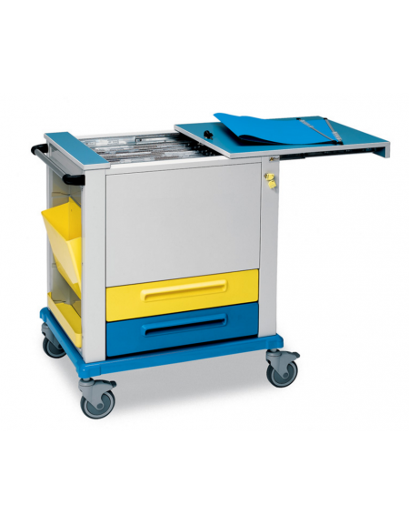 Carrello portalastre in acciaio verniciato e plastica tecnopolimerica - cm 82x64x100h