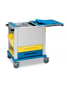 Carrello portacartelle in acciaio verniciato e plastica tecnopolimerica - cm 82x64x100h