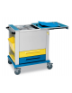 Carrello portacartelle in acciaio verniciato e plastica tecnopolimerica - Coperchio top scorrevole - cm 82x64x100h