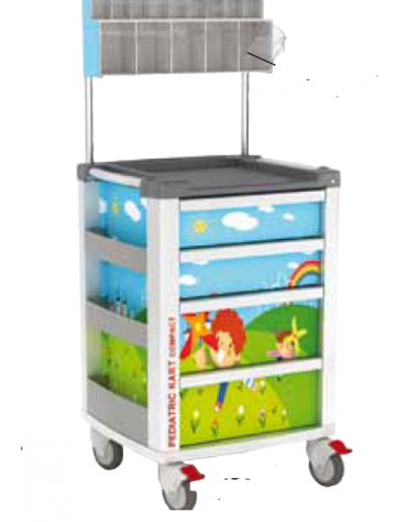 Carrello pediatrico con 2 cassetti medium e 2 large - cm 44x48x43,8h