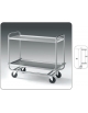 Carrello inox con 2 piani stampati cm 100x50, saldati per trasporto pesante - cm 109x59x95h - Portata complessiva Kg 200
