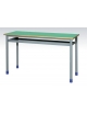 BANCO BIPOSTO SENZA POGGIAPIEDI CON SOTTOPIANO IN LAMIERA SALDATO - STRUTTURA Ø mm.40 - CM 130X50X71H - GRANDEZZA 5