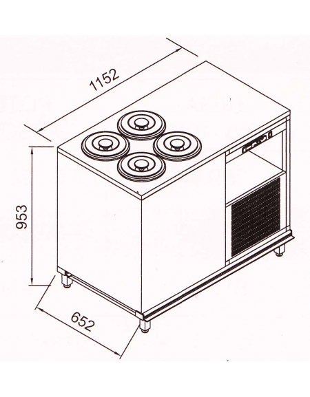 Banco N 4+4 Pozzetti gelati - A GLICOLE