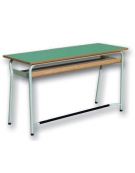 Banco biposto con poggiapiedi e sottopiano in faggio pressocurvato - STRUTTURA Ø mm.28 - CM 120X50X71H - GRANDEZZA 5