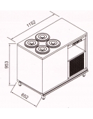 Banco N° 4+4 Pozzetti gelati - VENTILATO