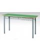 BANCO BIPOSTO SENZA POGGIAPIEDI E CON SOTTOPIANO IN GRIGLIA METALLICA - STRUTTURA Ø mm.40 - CM 130X50X76H - GRANDEZZA 6