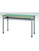 BANCO BIPOSTO SENZA POGGIAPIEDI CON SOTTOPIANO IN LAMIERA SALDATO - STRUTTURA Ø mm.40 - CM 130X50X76H - GRANDEZZA 6