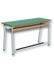Banco biposto con poggiapiedi e sottopiano in faggio pressocurvato - STRUTTURA Ø mm.28 - CM 120X50X76H - GRANDEZZA 6