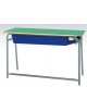 Banco biposto con poggiapiedi e sottopiano polipropilene colorato - STRUTTURA Ø mm.28 - CM 120X50X76H - GRANDEZZA 6
