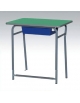 Banco monoposto con poggiapiedi e sottopiano in polipropilene colorato -  - STRUTTURA Ø mm.28 - CM 70X50X59H - GRANDEZZA 3