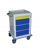 Carrello ospedaliero modulare in acciaio verniciato, struttura monoblocco - 1 + 3 cassetti - cm 67x63x104h