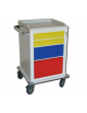 Carrello ospedaliero modulare in acciaio verniciato, struttura monoblocco - 2 + 1 + 1 cassetti - cm 67x63x104h
