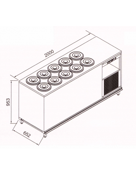 Banco N 10+10 Pozzetti gelati - VENTILATO