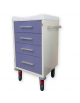 Carrello ospedaliero utility  in acciaio - top in tecnopolimero con bordo - colore blu avio - cm 60x50x100h