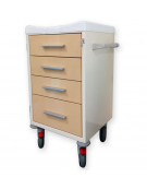 Carrello ospedaliero utility - in acciaio - top in tecnopolimero con bordo - vari colori - cm 60x50x100h