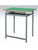 Banco monoposto con poggiapiedi e sottopiano in lamiera saldato - STRUTTURA Ø mm.28 - CM 70X50X64H - GRANDEZZA 4