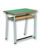 Banco monoposto con poggiapiedi e sottopiano in faggio pressocurvato - STRUTTURA Ø mm.28 - CM 70X50X64H - GRANDEZZA 4